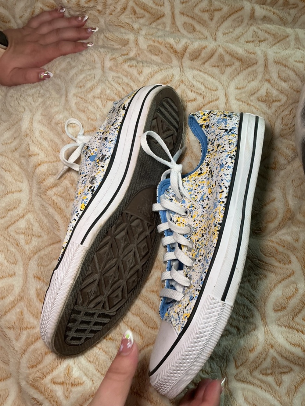 Converse All Star Paint Splatter Low Top Sneakers Men's Size 10.5 - Picture 4 of 7